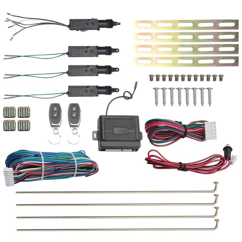 Power Central Lock System Kit Car Keyless Entry Kit with Actuator - Universal Fits for 2,3,4 Doors V