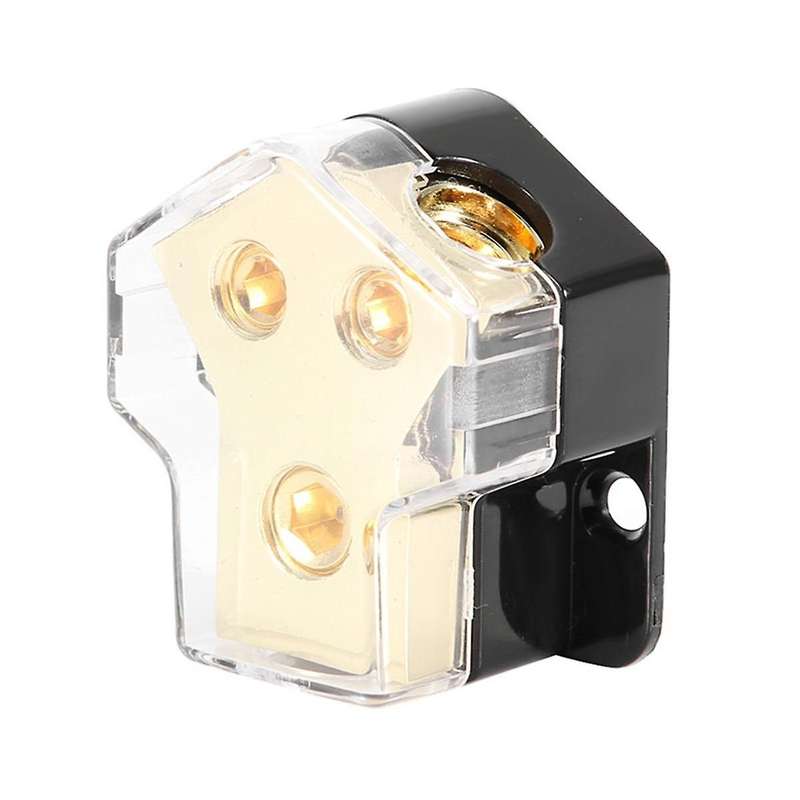 Power Distribution Block Car Audio Amp Splitter 2 Way 0/2/4 Gauge in 4/6/8 Gauge Out Ground Distribu
