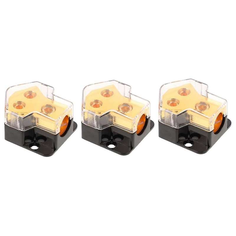 Power Distribution Block Car Audio Amp Splitter 2 Way 0/2/4 Gauge in 4/6/8 Gauge Out Ground Distribu