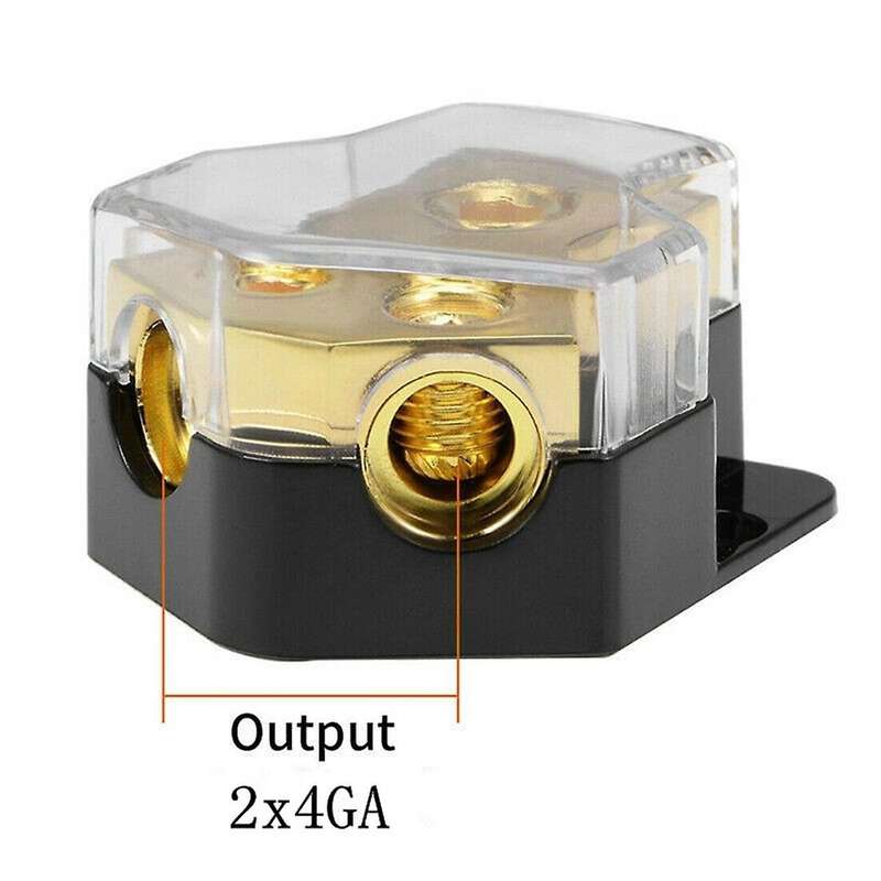 Power Distribution Block Car Audio Amp Splitter 2 Way 0/2/4 Gauge in 4/6/8 Gauge Out Ground Distribu