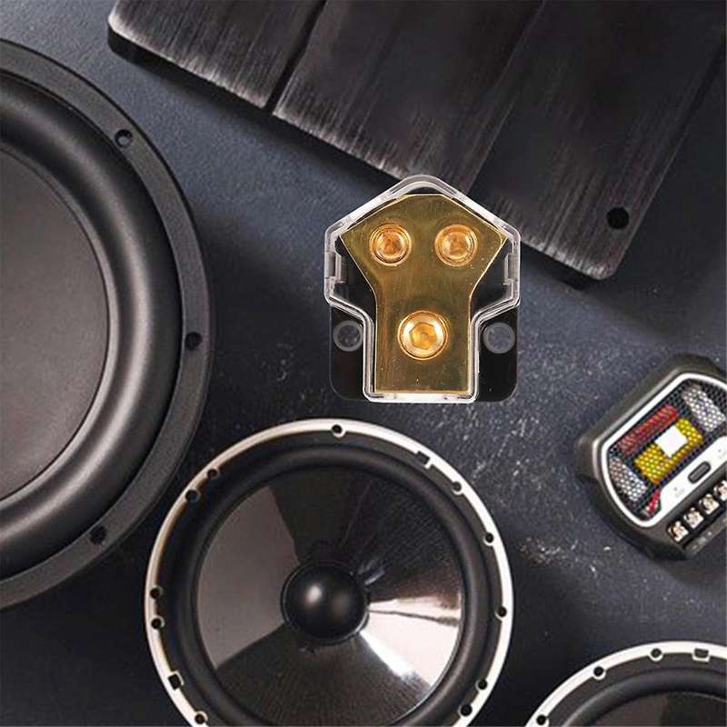 Power Distribution Block Car Audio Amp Splitter 2 Way 0/2/4 Gauge in 4/6/8 Gauge Out Ground Distribu