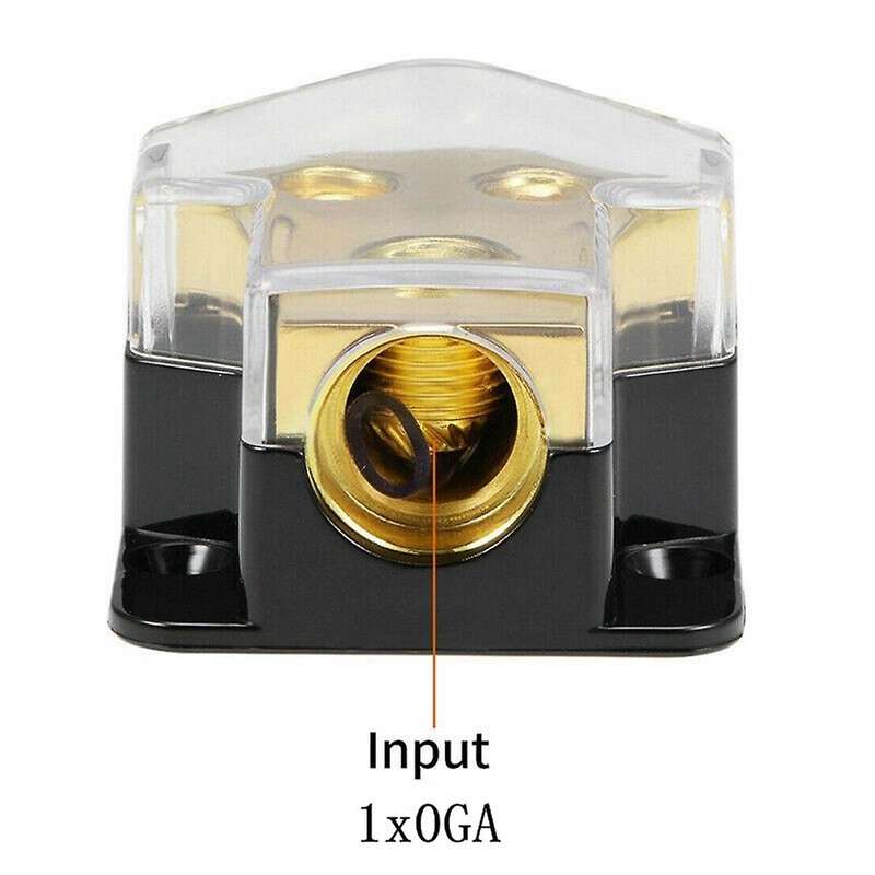 Power Distribution Block Car Audio Amp Splitter 2 Way 0/2/4 Gauge in 4/6/8 Gauge Out Ground Distribu