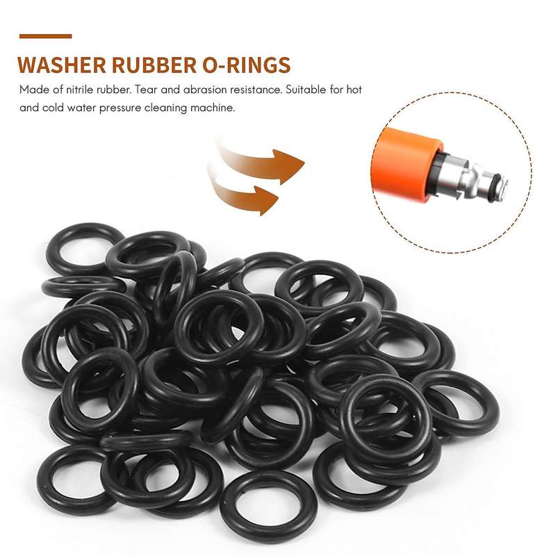 Power Pressure Washer Rubber O-rings for 1/4inch, 3/8inch, M22 Quick Connect Coupler, 100 Pack