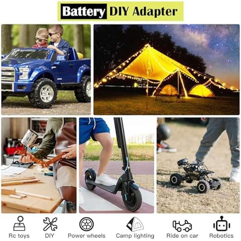 Power Wheels Adapter for 18v Battery Wheels Battery Conversion Kit with Switch, Fuses&wire Terminal