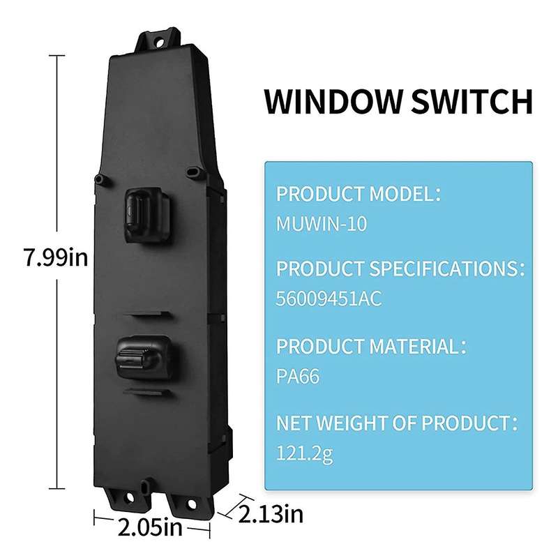 Power Window Switch 56009451AC Front Right Passenger Side/Door Lock Upgrade Version for 1997-2001