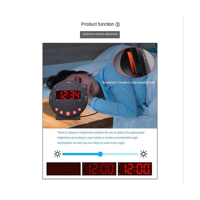 Powerful Vibration Alarm Clock Elderly Deaf Home Digital Extra Loud Vibration Clock for Hearing Imp