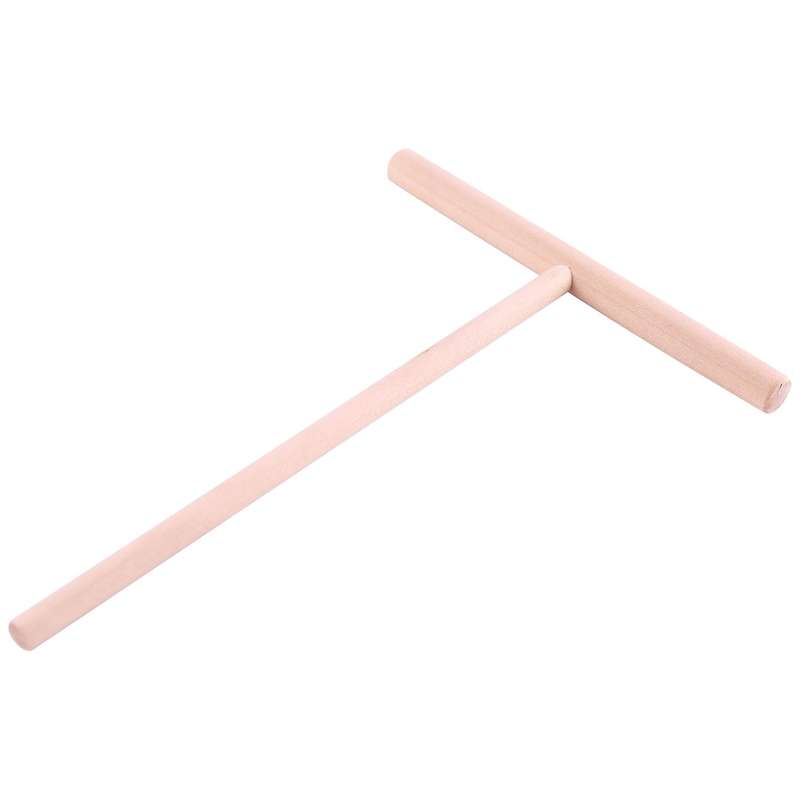 Practial T Shape Crepe Maker Pancake Batter Wooden Spreader Stick Home Kitchen Tool Kit Diy Use 1pc