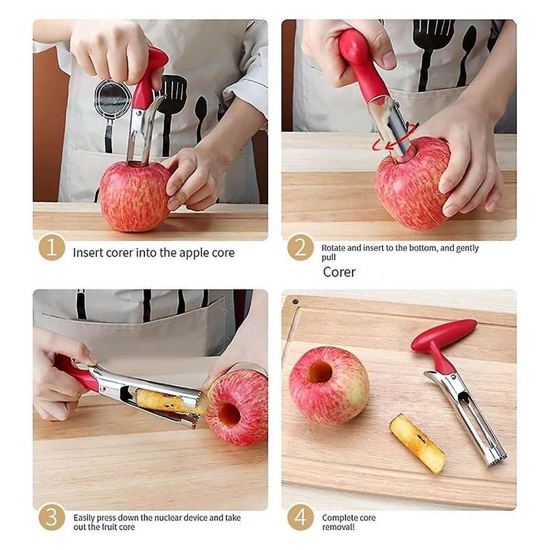 Premium Fruit Corer -Easy to Use Durable Fruit Corer Remover for Pears, Bell Peppers,Stainless Steel