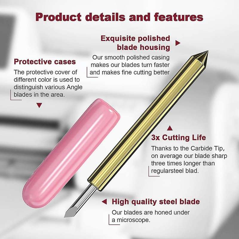Premium Deep Cutting Blades for Maker/Maker 3, Cut Through Thicker Materials (10 Blades)