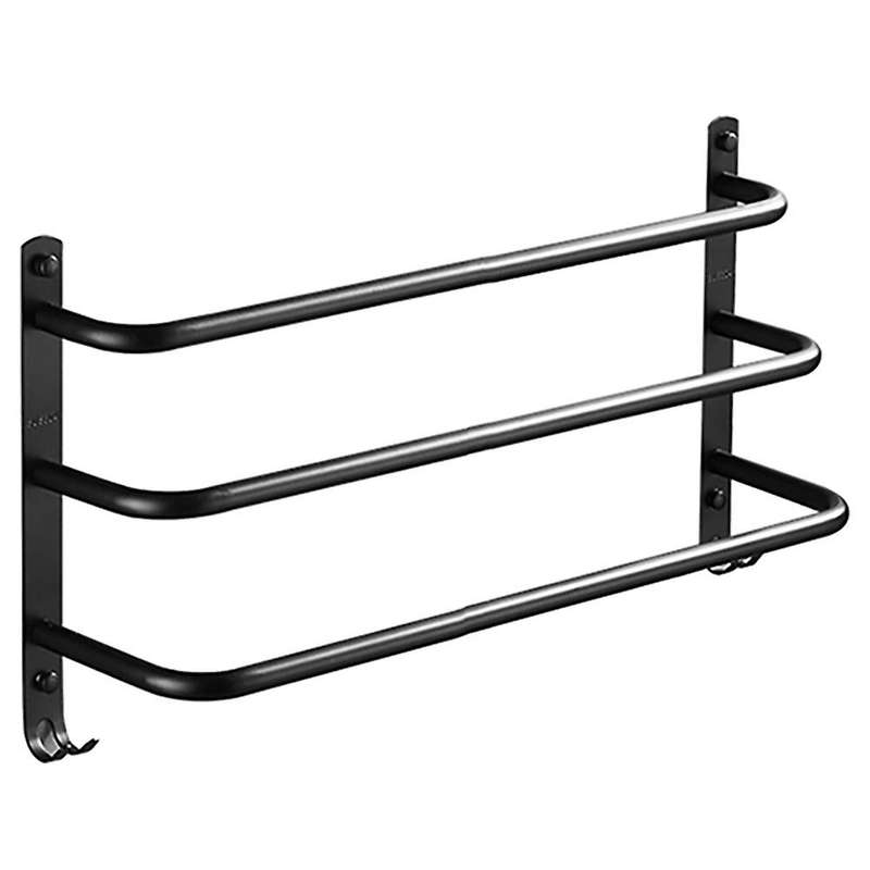 Premium Towel Bar Towel Rack Towel Hanger Double Towel Hook Wall Mounted Bathroom Rack Kitchen Towel