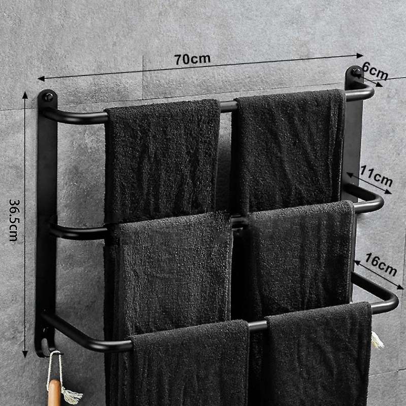 Premium Towel Bar Towel Rack Towel Hanger Double Towel Hook Wall Mounted Bathroom Rack Kitchen Towel