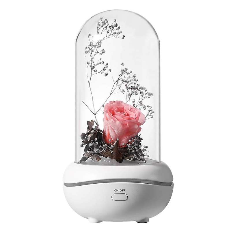 Preserved Rose Lamp Aromatherapy Machine Aroma Essential Oil Diffuser with 7 Colors Changing Light(P
