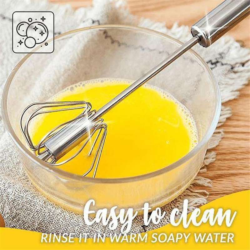 Press and Rotate Semi-Automatic Egg Beater Household Manual Stainless Steel Egg Beater