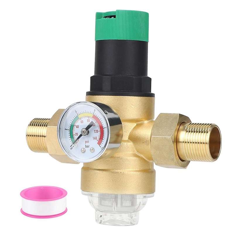 Pressure Regulator Water with Pressure Gauge Water and Screen Filter 3/4 Inch DN20 Pressure Regulato