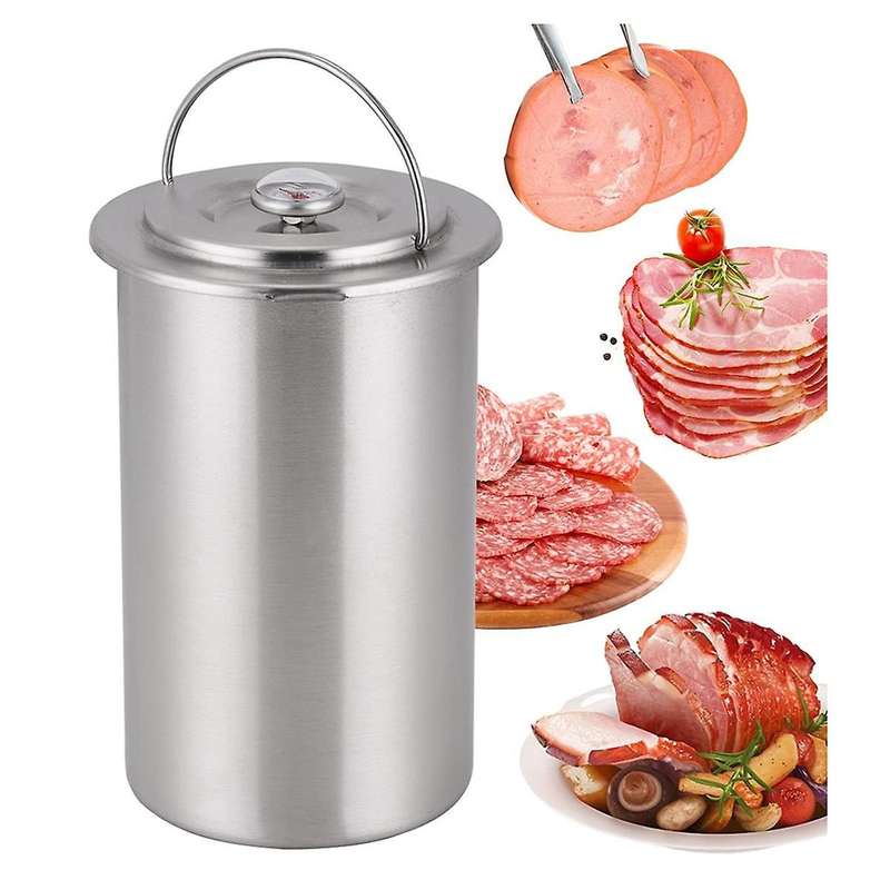 Pressure Ham Maker, Stainless Steel Meat Press for Making Homemade DeliMeat with Thermometer