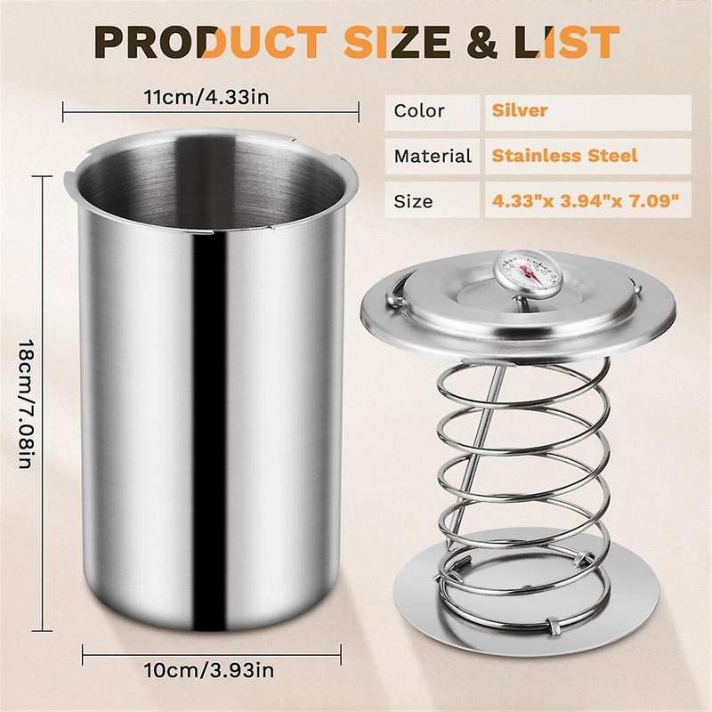 Pressure Ham Maker, Stainless Steel Meat Press for Making Homemade DeliMeat with Thermometer