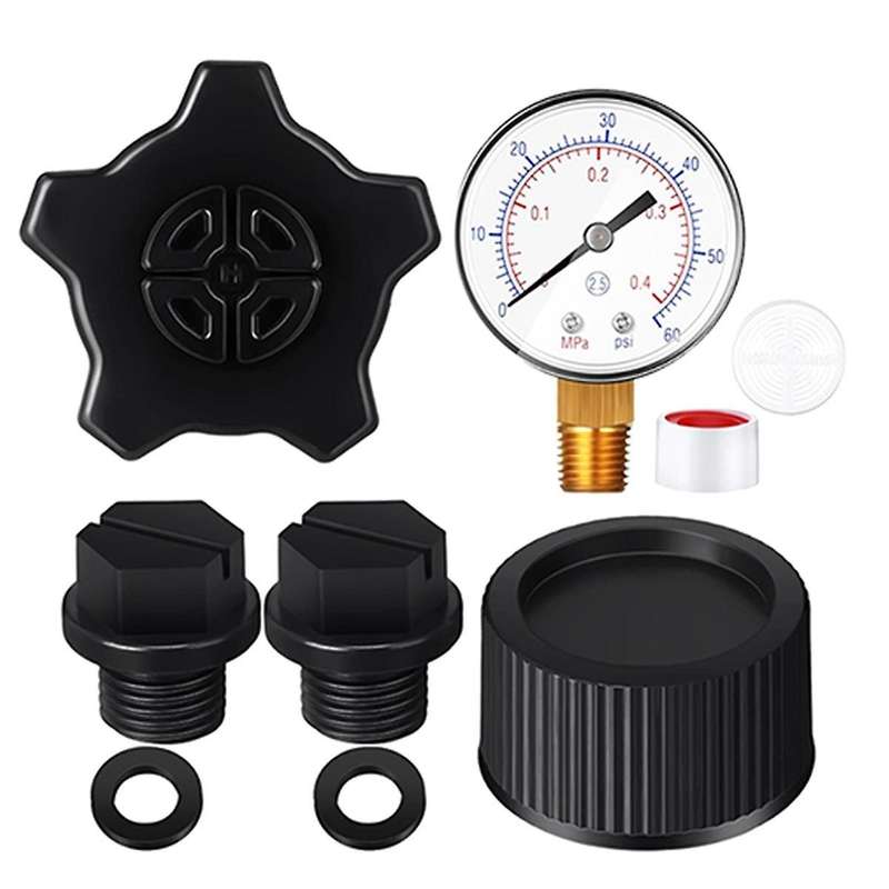 Pressure Gauge Replacement ECX270861 Drain Cap for SX180LA Drain Cap with Gasket for SX180HG Pump Pi