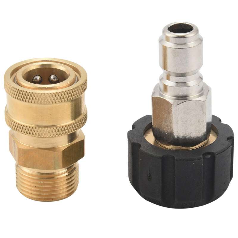 Pressure Washer Adapter Set, Quick Connect Kit, Metric M22 15Mm Female Swivel to M22 Male Fitting, 5