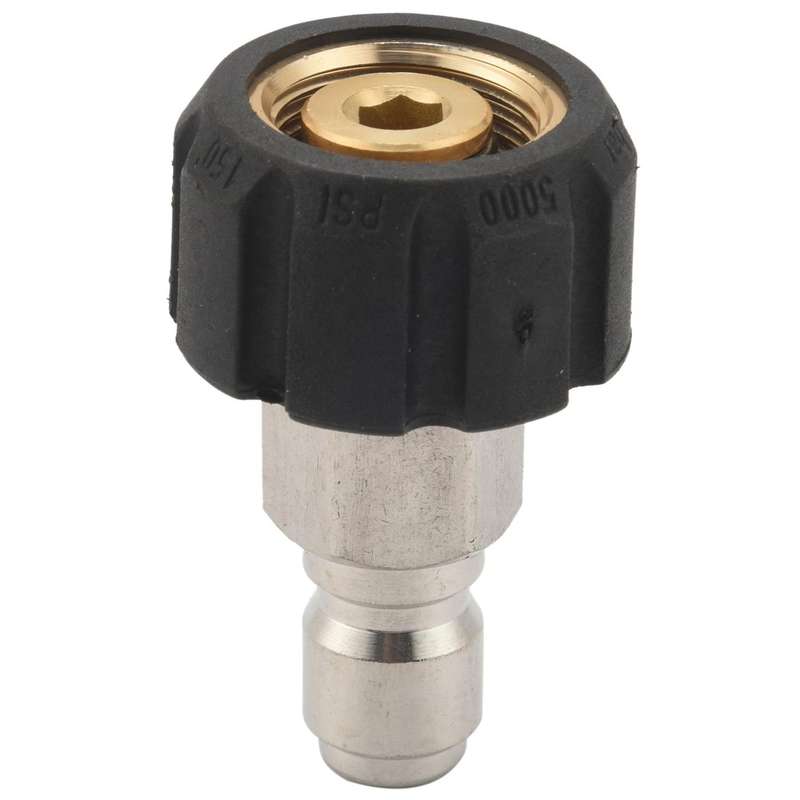 Pressure Washer Adapter Set, Quick Connect Kit, Metric M22 15Mm Female Swivel to M22 Male Fitting, 5
