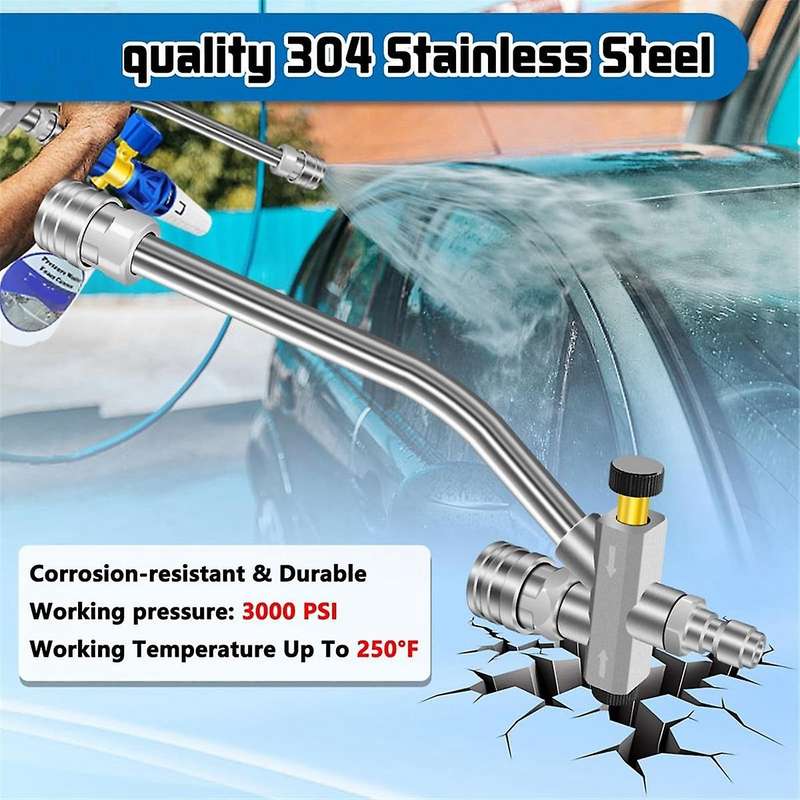 Pressure Washer Dual-Connector Tool with 7 Pressure Washer Nozzle Tips, 1/4 Quick Connect Switch Dou