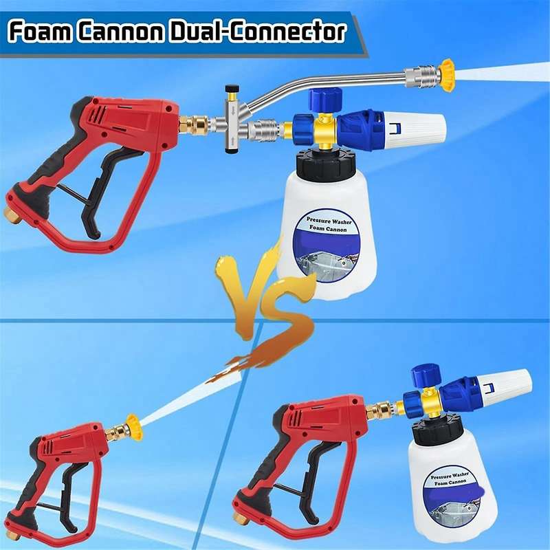 Pressure Washer Dual-Connector Tool with 7 Pressure Washer Nozzle Tips, 1/4 Quick Connect Switch Dou