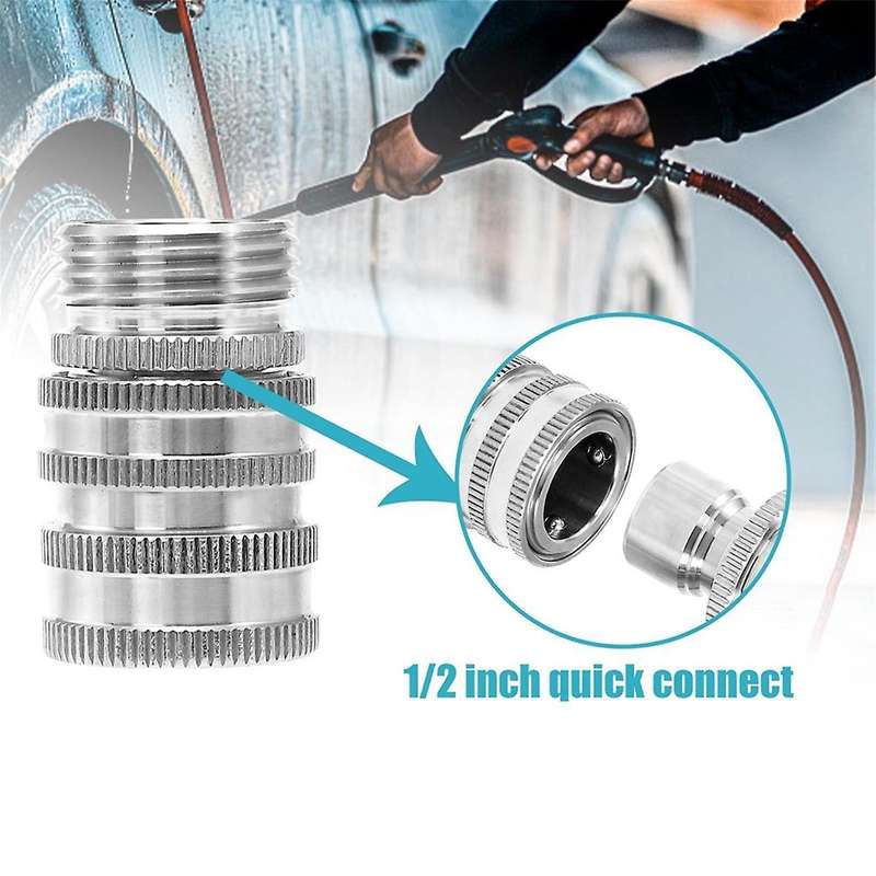 Pressure Washer Adapter Set,M22 to 3/8 Inch Quick Disconnect Kit, Male M22 Hose Adapter, Stainless S