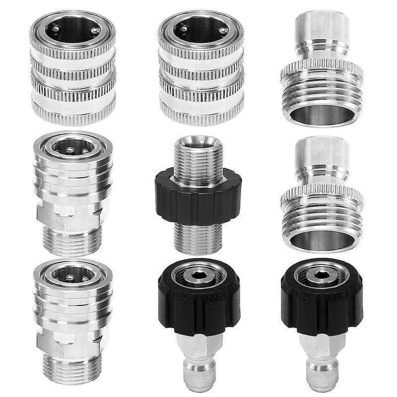 Pressure Washer Adapter Set,M22 to 3/8 Inch Quick Disconnect Kit, Male M22 Hose Adapter, Stainless S