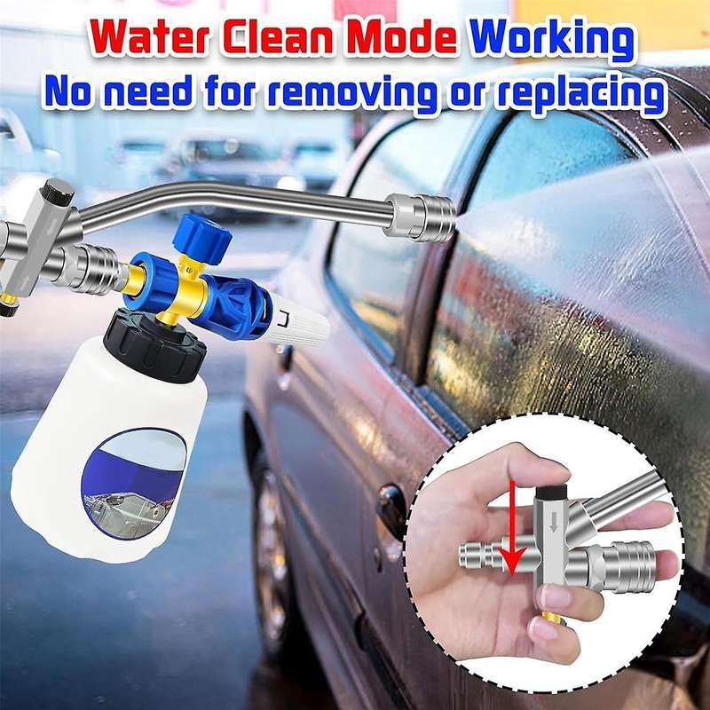 Pressure Washer Dual-Connector Tool with 5 Pressure Washer Nozzle Tips, 1/4 Quick Connect Switch Dou