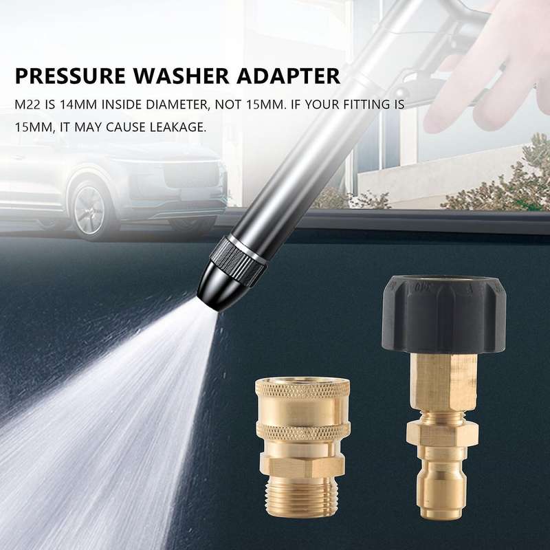 Pressure Washer Adapter Set, Quick Connector, M22 14mm Swivel to M22 Metric Fitting,m22-14 Swivel +