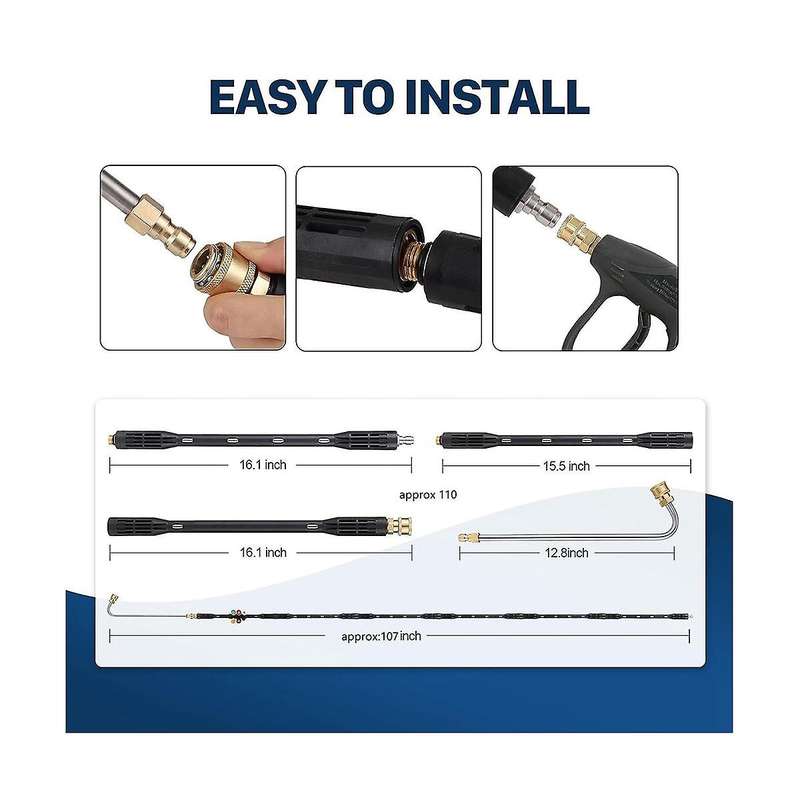 Pressure Washer Extension Wand, 1/4inch Gutter Cleaning Tools From The Ground, Power Washer Extensio