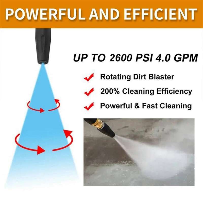 Pressure Washer Metal Wand Tips Water Spear Quick Jet Tips Rotating Turbo Nozzle for K