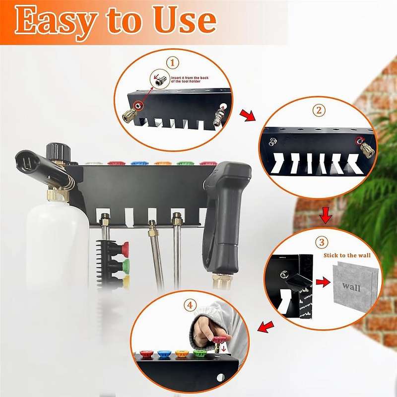 Pressure Washer Holder, Pressure Washer Accessories Storage for Foam , Pressure Washer Nozzle Tips a