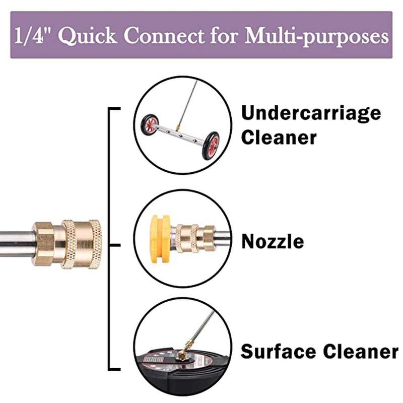 Pressure Washer Extension Rod 17-inch Stainless Steel 1/4 Inch Quick-connect Electric Washer Nozzle
