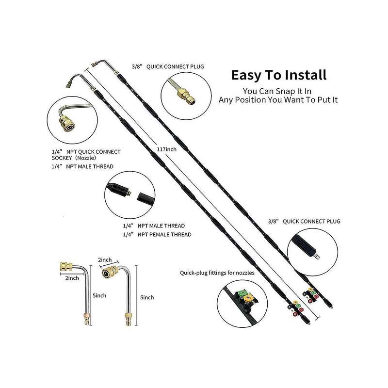Pressure Washer Extension Wand-gutter Cleaning Tools Extension Wand Power Washer Replacement ,1/4inc