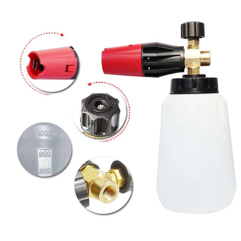 Pressure Washer Snow Foam Nozzle Adjustable Foam Cannon Generator Car Clean Soap Foam Wash for Inter