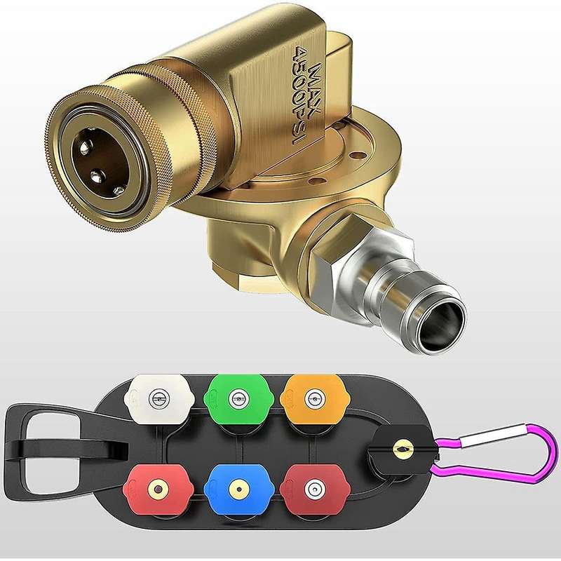 Pressure Washer Pivoting Coupler,9Pcs Pressure Washer Tips Set with a Connecting Pivoting Coupler, N