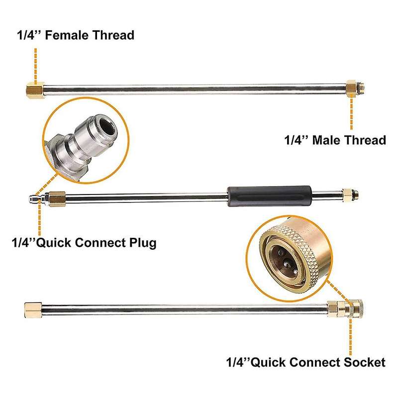 Pressure Washer Wand Extension, Power Washer with 1/4 Inch Quick Connect, with 7 Nozzle Tips,4000 P