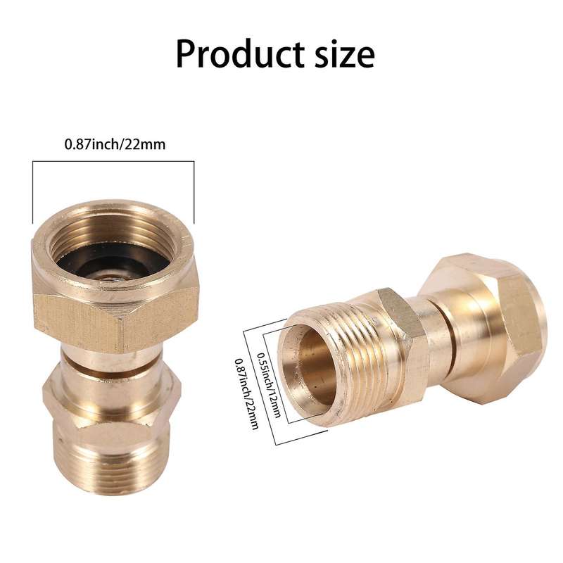 Pressure Washer Swivel Joint, Free to Hose Fitting, Anti Twist Metric M22 14Mm Connection, 3000 Psi