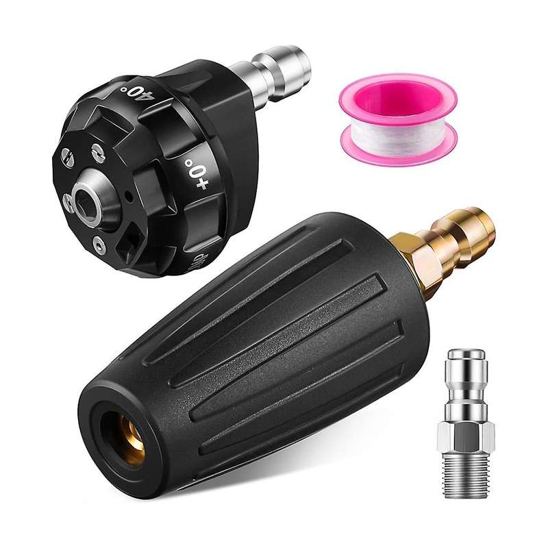 Pressure Washer Spray Nozzle Set, 6-In-1 Quick Changeover Pressure Washer Nozzle and Rotating Pressu