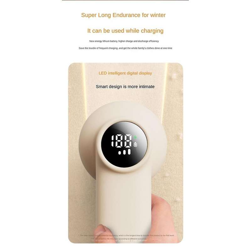 Professional Rechargeable Fabric Shaver with Digital Display,enhanced 6-leaf Blades for Lint Removal