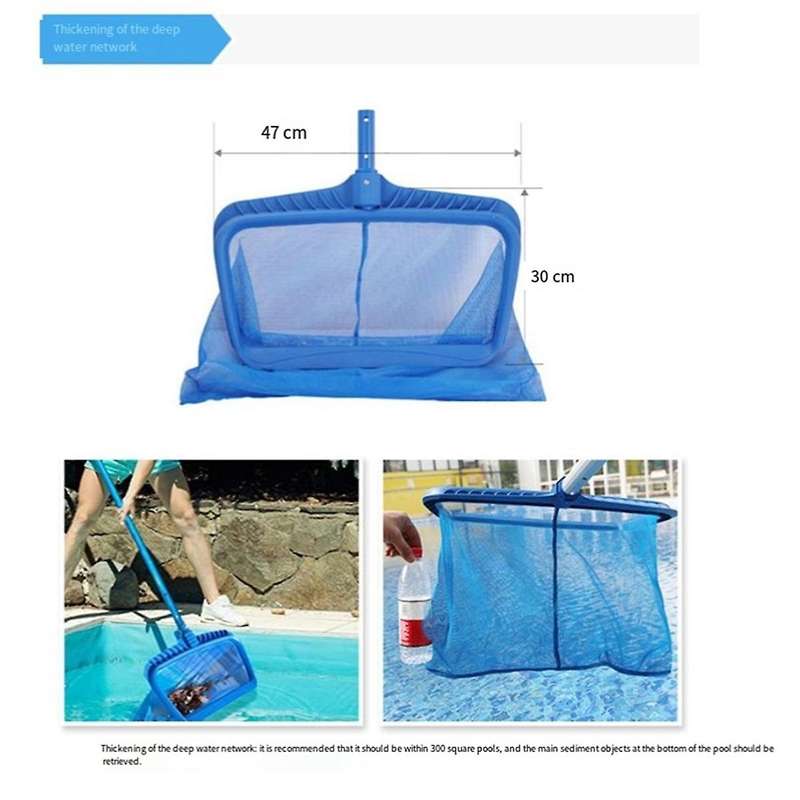 Professional Swimming Pool Skimmer Net, Heavy Duty Pool Leaf Rake with Ultra Deep Fine Mesh