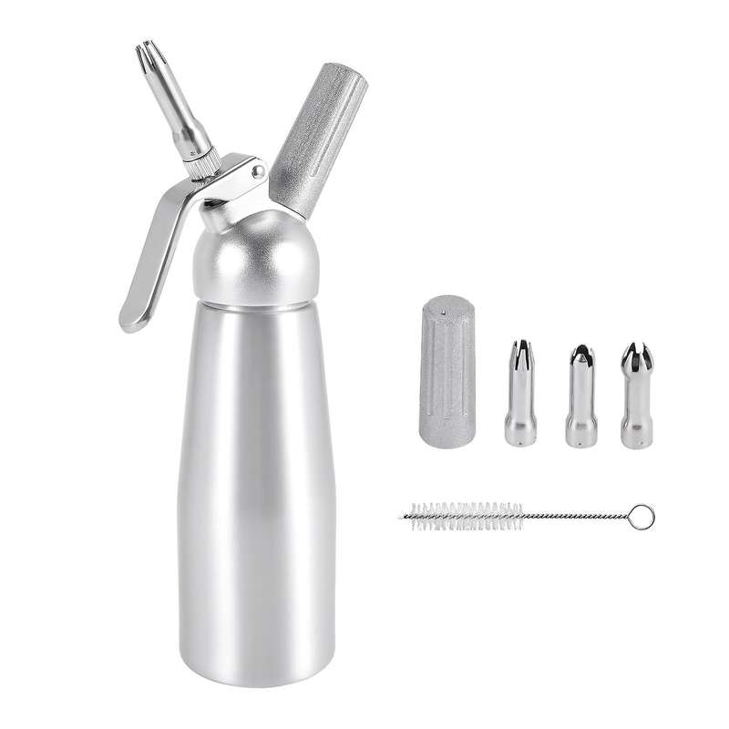 Professional Whipped Cream Dispenser Stainless Steel 500ML Capacity Canister Homemade Whipped Cream
