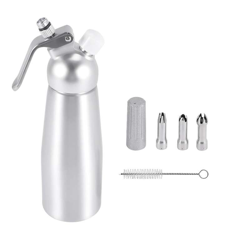 Professional Whipped Cream Dispenser Stainless Steel 500ML Capacity Canister Homemade Whipped Cream