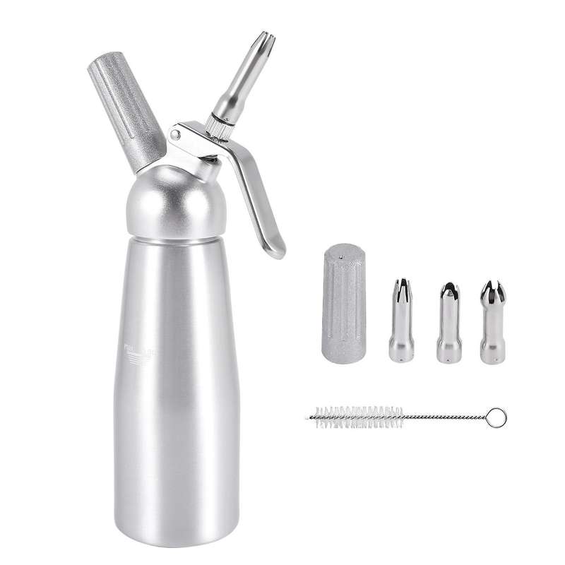 Professional Whipped Cream Dispenser Stainless Steel 500ML Capacity Canister Homemade Whipped Cream