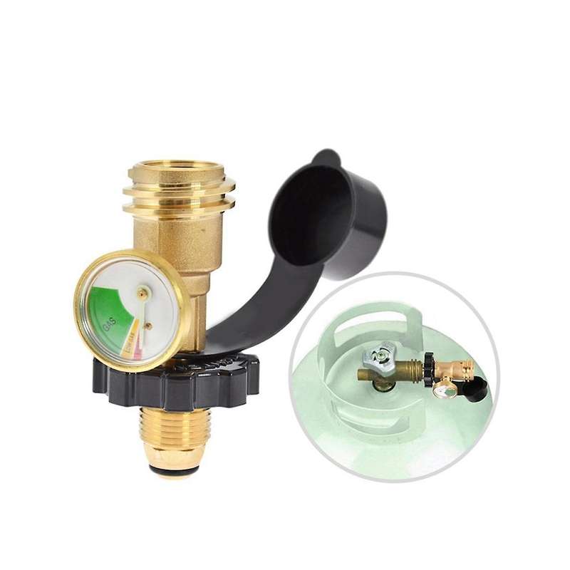 Propane Adapter Connector with Luminous Pressure Gauge Adapter Gas Tank Converter Sl-yk01-1