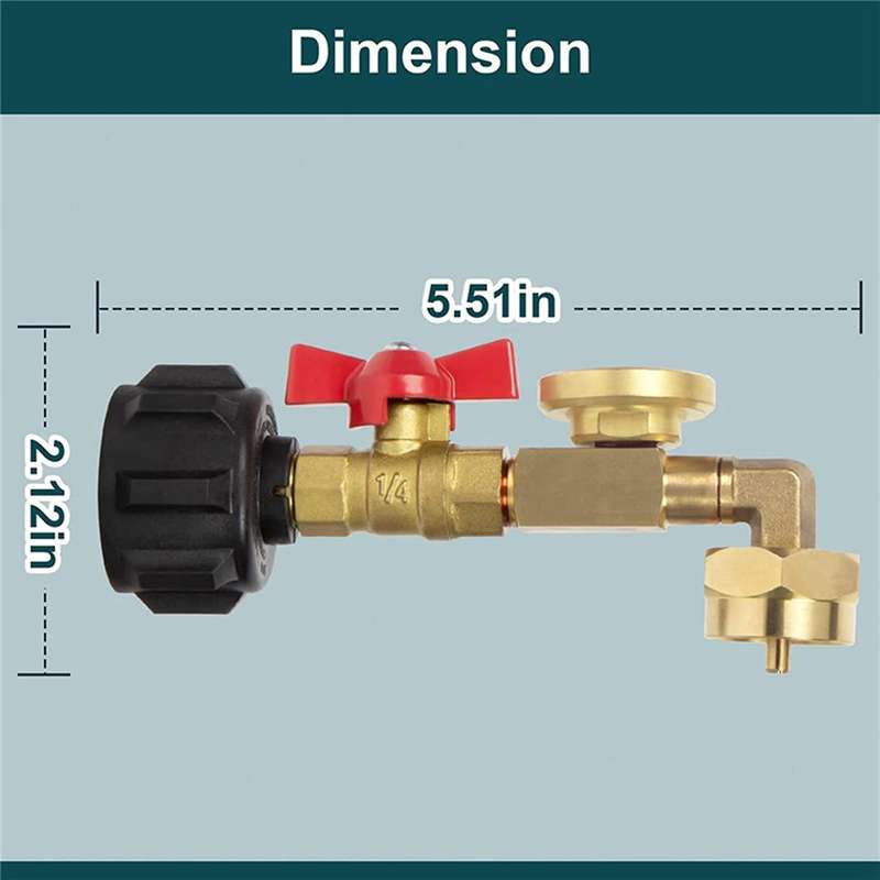 Propane Refill Adapter with Valve & Gauge,Fill 1Lb Bottles From 20 Lb