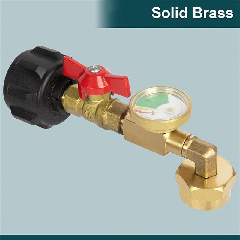 Propane Refill Adapter with Valve & Gauge,Fill 1Lb Bottles From 20 Lb