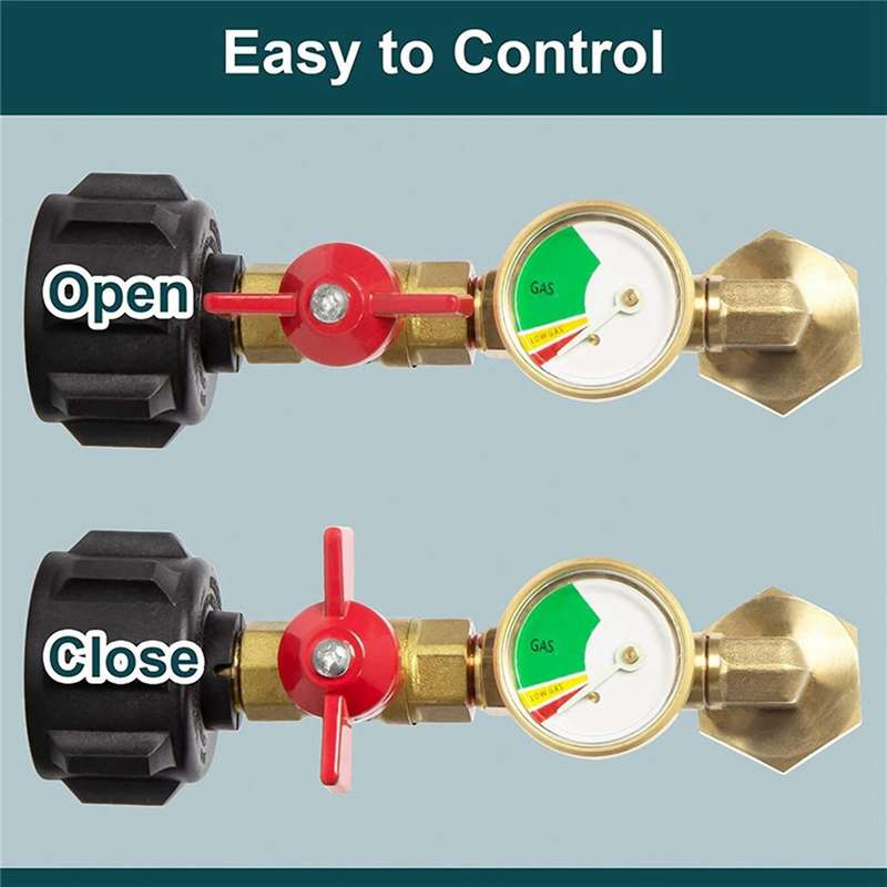 Propane Refill Adapter with Valve & Gauge,Fill 1Lb Bottles From 20 Lb