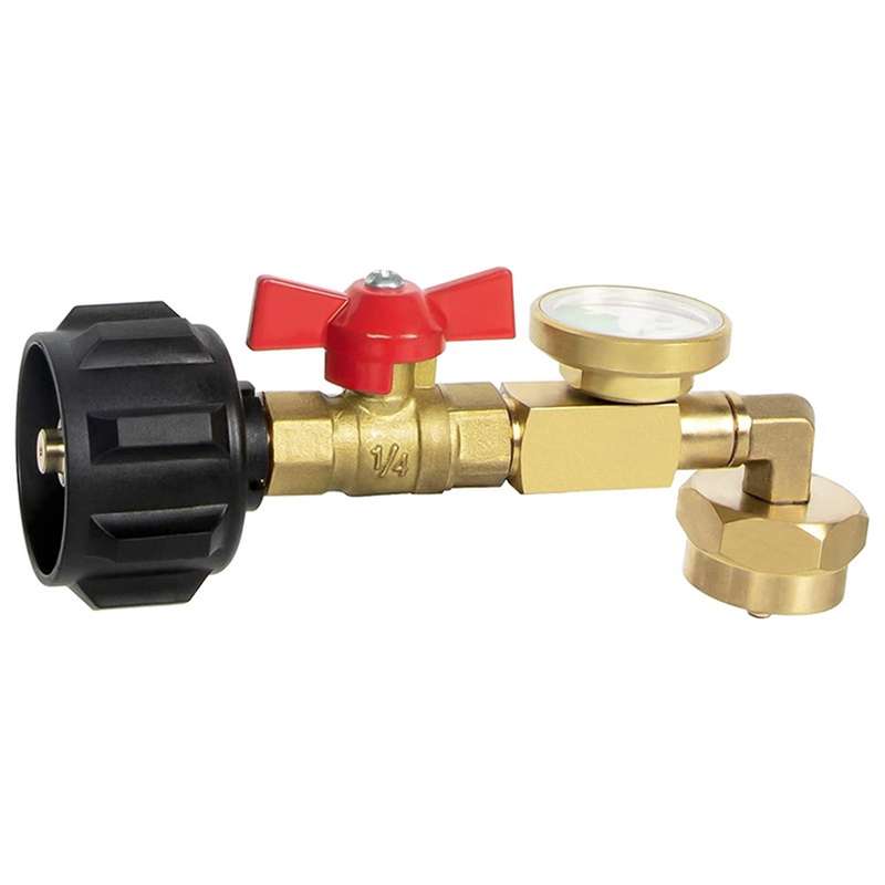 Propane Refill Adapter with Valve & Gauge,Fill 1Lb Bottles From 20 Lb