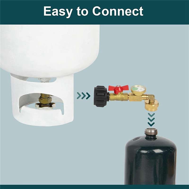 Propane Refill Adapter with Valve & Gauge,Fill 1Lb Bottles From 20 Lb